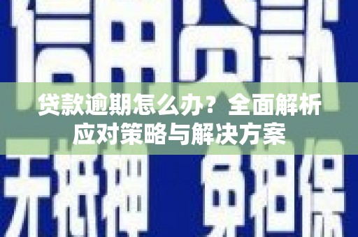 卢氏贷款逾期怎么办？全面解析应对策略与解决方案