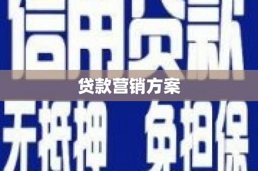 卢氏贷款营销方案