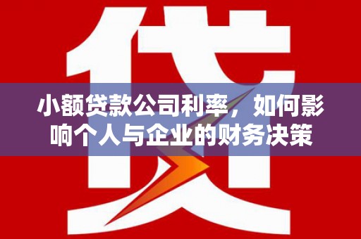 卢氏小额贷款公司利率，如何影响个人与企业的财务决策