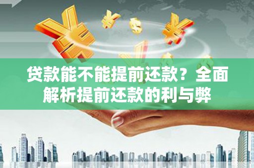 卢氏贷款能不能提前还款？全面解析提前还款的利与弊